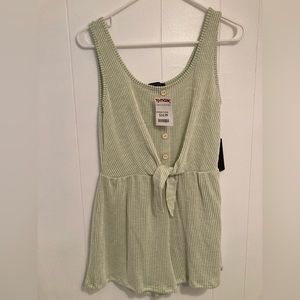 Green and white romper